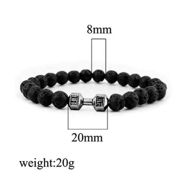 FitKairosis Gym Dumbbell Bracelet (Matte Black) image 1