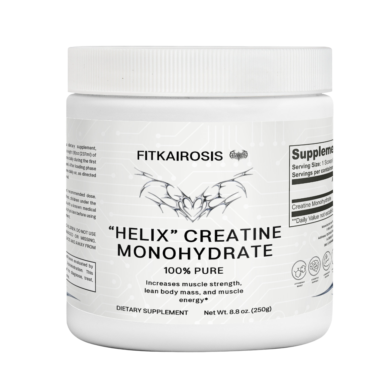 HELIX Creatine Monohydrate - For Muscle Building & Athletic Performance (250g)