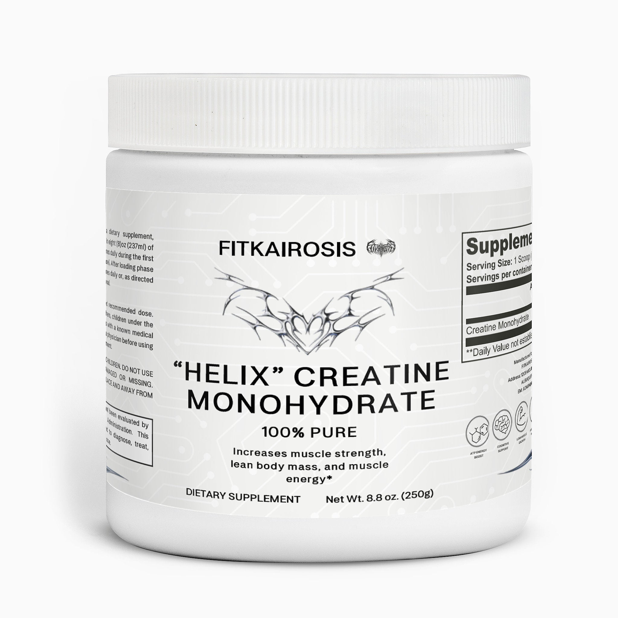 HELIX Creatine Monohydrate - For Muscle Building & Athletic Performance (250g)