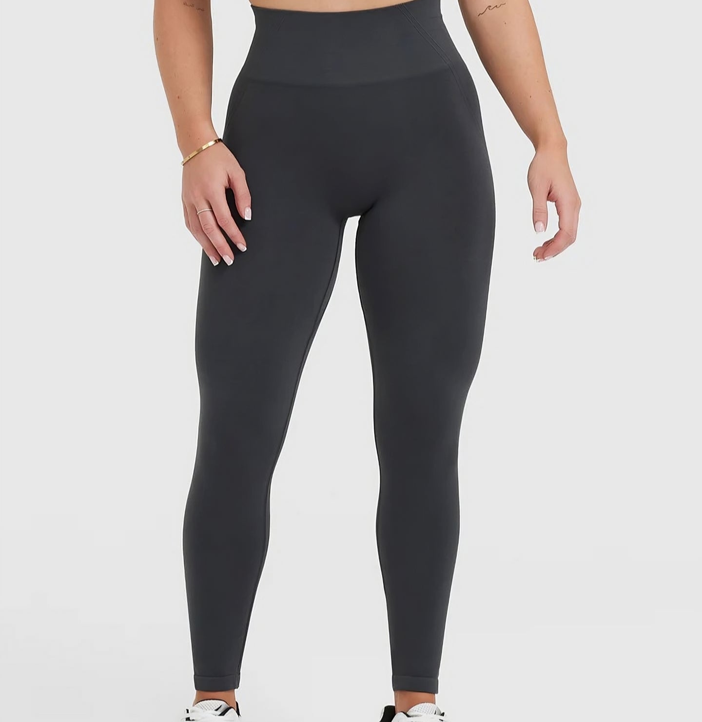 "Aethera" Grey Gym Leggings – Gaia Collection - High-Waisted image 0