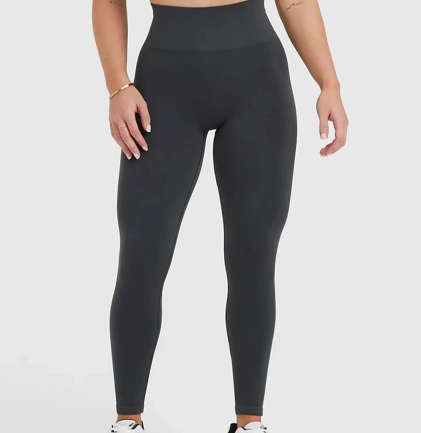 "Aethera" Grey Gym Leggings – Gaia Collection - High-Waisted image 0