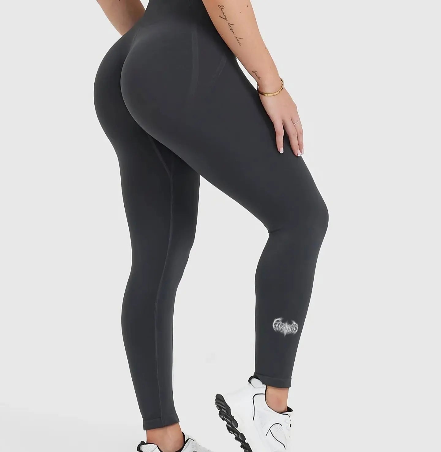 "Aethera" Grey Gym Leggings – Gaia Collection - High-Waisted image 1