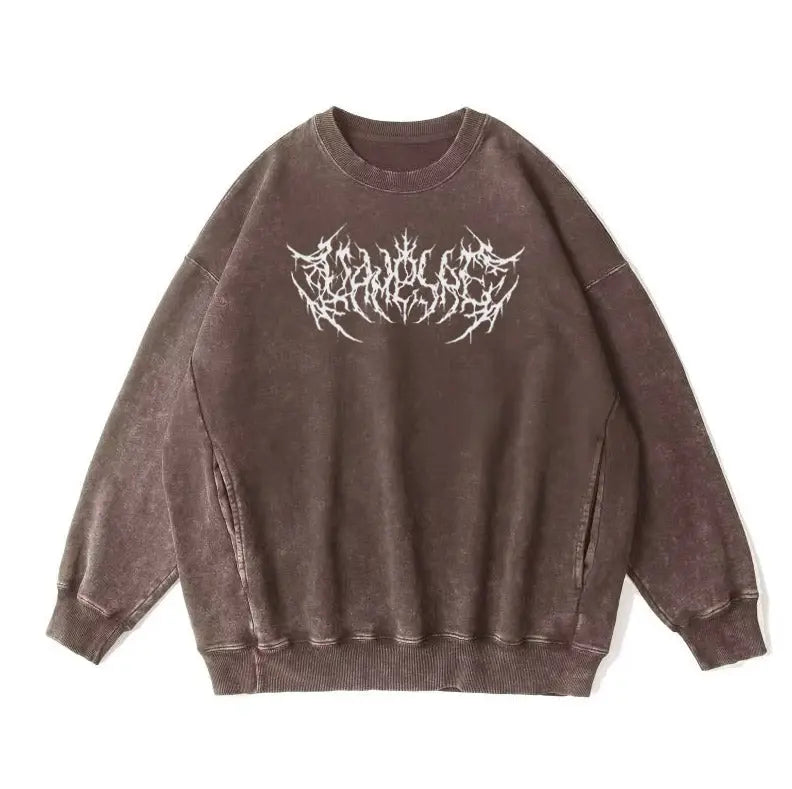 Diaphthora Acid Wash Sweater Crewneck Oversize image 1